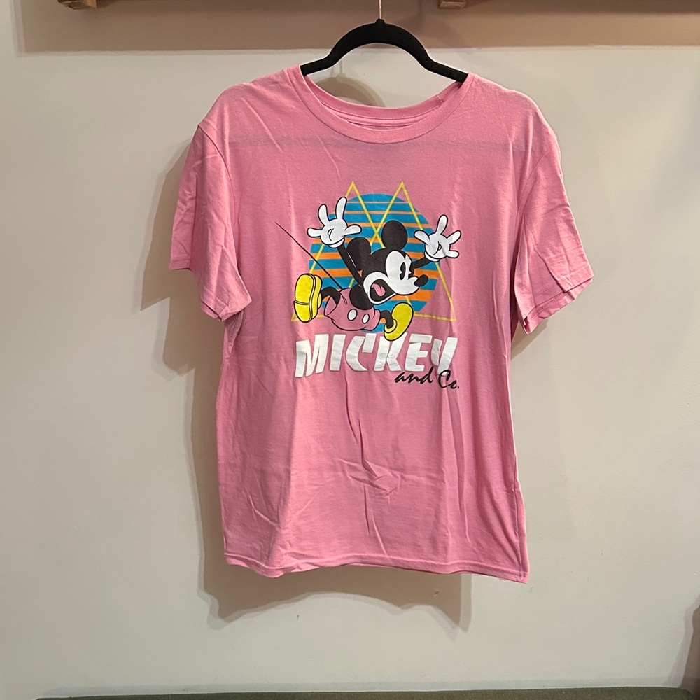Pink Mickey Mouse Graphic T-Shirt